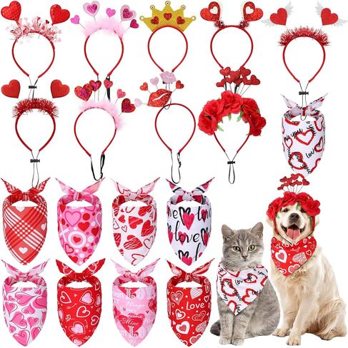 18 Pcs St Patricks Day Dog Headband Green Shamrock Dog Bandanas Costume Buffalo Plaid Triangle Pet Scarf Adjustable Head Bopper Holiday Pet Costume Accessories for Dogs Puppy Cats Outfit Decor in Kuwait