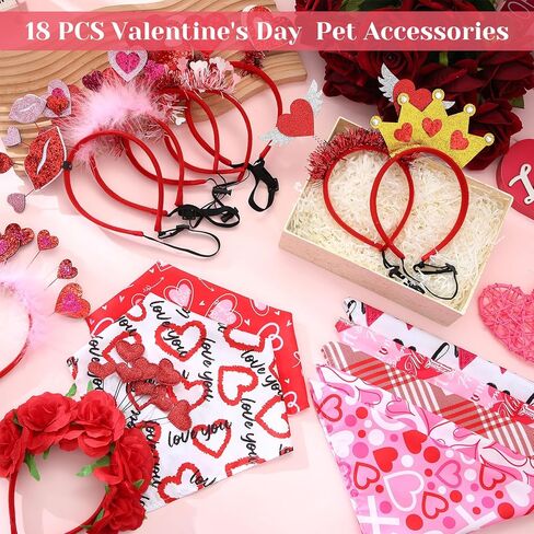 18 Pcs St Patricks Day Dog Headband Green Shamrock Dog Bandanas Costume Buffalo Plaid Triangle Pet Scarf Adjustable Head Bopper Holiday Pet Costume Accessories for Dogs Puppy Cats Outfit Decor in Kuwait