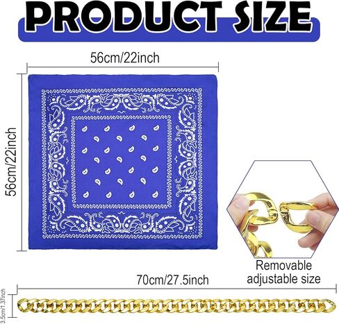 Dog Bandanas Headband and Gold Plated Dog Chain Collar Hip Hop Costume Accessories Set for Medium Large Dogs Chain Head Cover Apparel Party Cosplay in Kuwait