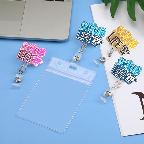 6pcs CNA Life Badge Reel Holder Retractable for Certified Nurse Assistant,Cute Medical Assistant Bling Glitter CNA Life Accessories Essentials Supplies for Office Hospital Work Nurses Gifts. in Saudi Arabia