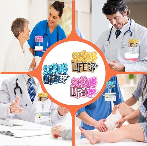 6pcs CNA Life Badge Reel Holder Retractable for Certified Nurse Assistant,Cute Medical Assistant Bling Glitter CNA Life Accessories Essentials Supplies for Office Hospital Work Nurses Gifts. in Saudi Arabia