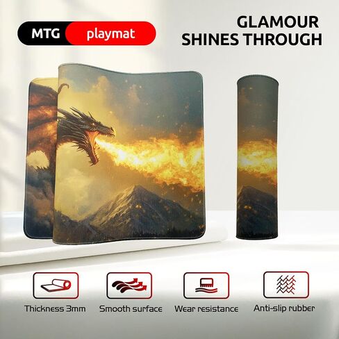 MTG DND Play Mat Game Mat - 3MM Thick High-Density Non-Slip Surface, Stitched Reinforced Edges for Magic playmats, DND Tabletop RPG, TCG Card Games (Stellar Ridge Mirage) in Saudi Arabia
