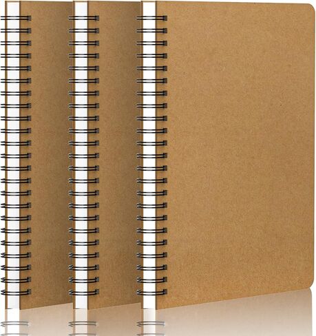 EUSOAR Dotted Spiral Notebook, A5 3Pack 5.5"x8.3" 120 Pages Hardcover Wirebound Spiral Notebook Journals, Sketch Notebook for Dot Grid Journaling, Making Graph, Drawing, Study notes, Creative Writing in Kuwait