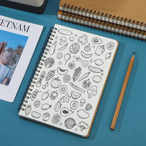 EUSOAR Dotted Spiral Notebook, A5 3Pack 5.5"x8.3" 120 Pages Hardcover Wirebound Spiral Notebook Journals, Sketch Notebook for Dot Grid Journaling, Making Graph, Drawing, Study notes, Creative Writing in Kuwait