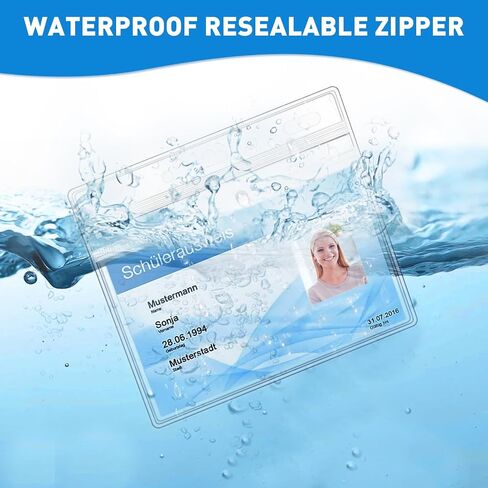 Horizontal ID Badge Holders with Soft Edge (Sealable Fits 4 x3 Inch Insert) (50 Pack), Waterproof ID Card Holder, Name Tag Holder, Name Badge Holders, Zipper Plastic Badge Holder in Kuwait