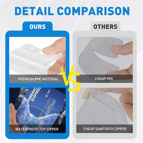 Horizontal ID Badge Holders with Soft Edge (Sealable Fits 4 x3 Inch Insert) (50 Pack), Waterproof ID Card Holder, Name Tag Holder, Name Badge Holders, Zipper Plastic Badge Holder in Kuwait