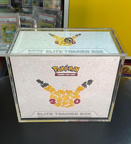 Evoretro Clear Acrylic Display Case for Pokemon Elite Trainer Box - 4 Pack - 4.0mm pokemon pokemon etb case with sliding lid in Kuwait