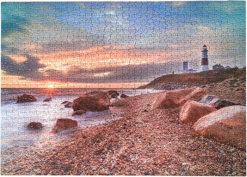 Montauk Lighthouse Puzzle Jigsaw Puzzles 1000 Pieces for Adults Scenic National Parks Ocean Landscape Beach Puzzles an Educational and Fun Game for Elders Children Family and Friends in Saudi Arabia