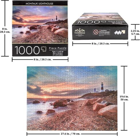 Montauk Lighthouse Puzzle Jigsaw Puzzles 1000 Pieces for Adults Scenic National Parks Ocean Landscape Beach Puzzles an Educational and Fun Game for Elders Children Family and Friends in Saudi Arabia