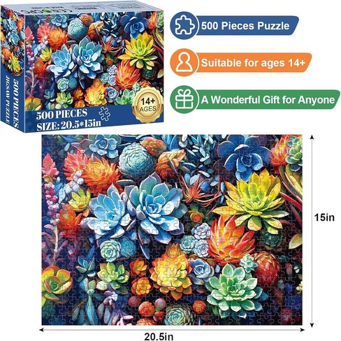 500 Piece Puzzle for Adults-Sea Turtle Puzzle| Recycled Cardboard Jigsaw Puzzles 500 Pieces | Challenging Family Activity Great Gift Idea for Family Friends | Difficult Puzzles Size 20.5X 15 inches in Saudi Arabia