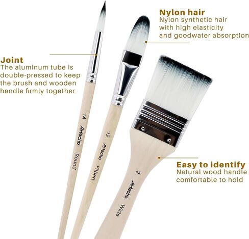 Artecho 32 PCS Paint Brushes for Acrylic Painting, Acrylic Paint Brushes for Oil, Watercolor, Acrylic, Gouache and Canvas Painting in Saudi Arabia