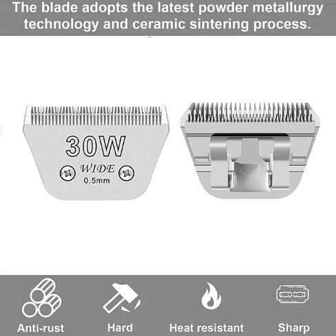 شفرات عريضة 5pcs لشفرات العناية بالكلاب المتوافقة مع Clippers الكلب ، الحجم #10W+30W+4FW+5FW+7FW شفرات Clipper Cliper متوافقة مع Oster A5 ، Wahl KM10 Clippers ، in Kuwait