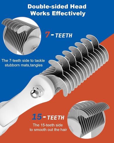 ACE2ACE Dematting Comb for Dogs, Deshedding Dog Brush, Undercoat Rake for Shedding Long Haired, Remove Knots, Tangles, and Matted Fur, Pet Grooming Tool, Orange in Saudi Arabia