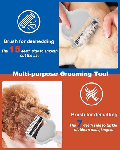 ACE2ACE Dematting Comb for Dogs, Deshedding Dog Brush, Undercoat Rake for Shedding Long Haired, Remove Knots, Tangles, and Matted Fur, Pet Grooming Tool, Orange in Saudi Arabia