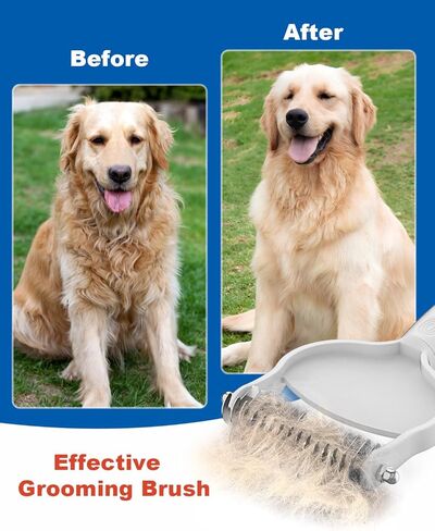 ACE2ACE Dematting Comb for Dogs, Deshedding Dog Brush, Undercoat Rake for Shedding Long Haired, Remove Knots, Tangles, and Matted Fur, Pet Grooming Tool, Orange in Saudi Arabia