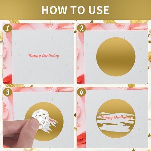 50 قطعة خدش من الملصقات ملصقات 2 بوصة للملصقات قبالة ملصقات تذاكر اليانصيب DIY إنشاء بطاقة السحب (الذهب ، الجولة 2inch) in Kuwait
