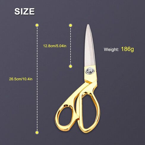 Antique Bronze Scissors All Purpose, Professional Cutting Tool for Cutting Fabric, Silk, Leather, Paper, Cordage, Stainless Steel 10.5" Heavy Duty Sharp Scissors for Office Home School in Saudi Arabia