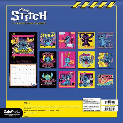 2025 Stitch Wall Calendar & Push Pins in Saudi Arabia