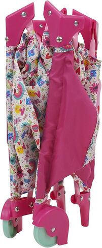 Baby Alive: Deluxe Doll Play Yard - Pink & Rainbow - Fits Dolls Up to 18", Retractable Canopy, Easy Maneuvering, Folds for Travel & Storage, Pretend Play for Kids Ages 3+ in Saudi Arabia