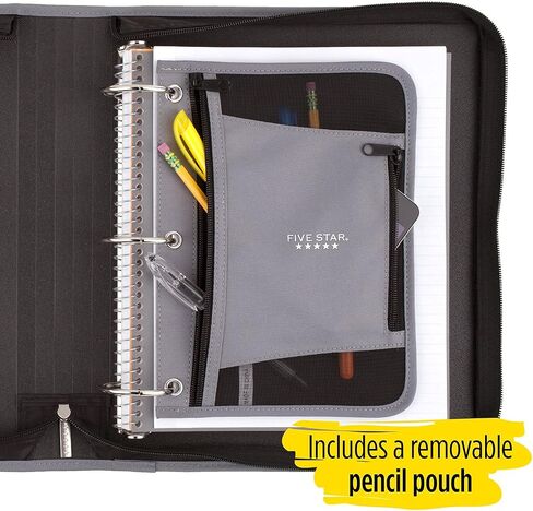Five Star Zipper Binder, 2 Inch 3 Ring Binder, Xpanz, Gray Lines (29040Hx9) in Kuwait