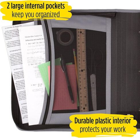 Five Star Zipper Binder, 2 Inch 3 Ring Binder, Xpanz, Gray Lines (29040Hx9) in Kuwait