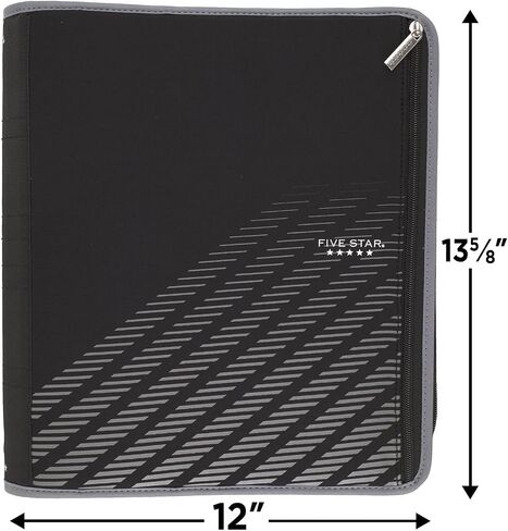 Five Star Zipper Binder, 2 Inch 3 Ring Binder, Xpanz, Gray Lines (29040Hx9) in Kuwait