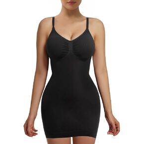 SHAPERX Women's Strapless Shapewear Full Slip for Under Dresses Tummy Control Slips Seamless Body Shaper