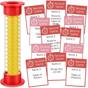 لعبة Easter Party Game 5 Second Game و 72 بطاقة و 5 ثوان من لعبة Hourglass Family Card Night مع لعبة Galentines Friends Friends Galentines للأعمار 15+ (Red ، عيد الحب)