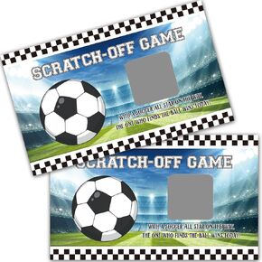 Haizct 50 Pack Soccer Theme Scratch Off Game, Soccer Scratch Card for Baby Shower Birthday Party Lottery Game Group Games Enterprises Activity, Gifts for Soccer Lovers, Baby Shower Idea