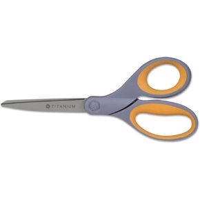 Westcott 55848 8-Inch Titanium Scissors For Office and Home, Black/Gold, 4 Pack