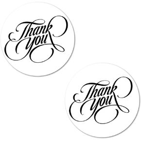 40 Thank You Stickers, 2 Inch Big Round Glossy Labels, Great for Weddings, Bridal Shower, Engagement Party, Birthday, Baby Shower, Party Favors Décor, Tags, Games and Supplies. Made in USA. Black
