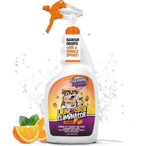 Pet Carpet Cleaner & Urine Odor Eliminator for Strong Odor - 128oz Enzyme Cleaning Spray for Cat & Dog Pee - Spot Cleaner for Carpet Upholstery, Marble, Tile, Wood - Carpet Deodorizer