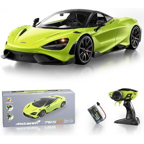 MIEBELY Remote Control Car, McLaren Rc Cars Officially Licensed 1/12 Scale 7.4V 900mAh Toy Car with 12km/h Fast Model Car Headlight for Adults Kids Boys Age 6-12 Year Birthday Ideas Gift Green