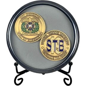 Kudos Challenge Coin Display Case with Stand - Shadow Box for Sobriety Coin, Antique Coin, Collectible Medallion - Floating Poker Chip Frame