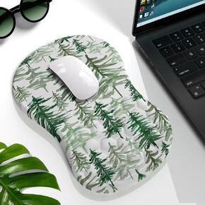 Blue Hydrangea Ergonomic Mouse pad with Wrist Rest, White Cute Blue Flower Mouse Pad Kawaii Wrist Rest Pain Relief Mousepad with Memory Foam Filled Accessories Wrist Rest for Mouse Pad 12.2 X 7.9In