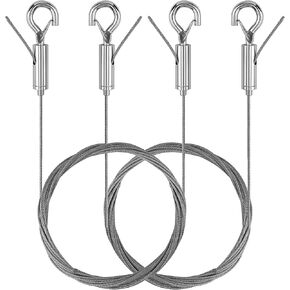 2pcs سلك قابل للتعديل للتعليق ، صورة مرآة ترقية صورة معلقة سلك شاق 2MX 1.5 مم ، حبل سلك الفولاذ المقاوم للصدأ للعمل الفني الثقيل ، والضوء ، ومصباح معلقة حتى 30 كجم (66 رطل) in Kuwait