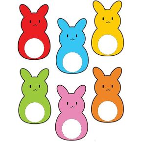 Easter Bunny Stickers Colorful Bunny Stickers Rabbit Pattern Label for Easter Holiday Party Boxes Cards Seal Envelopes Invitations, Photo Albums,6 Color,500 Pieces