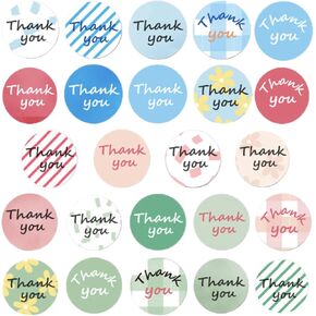 1500 PCS Thank You Stickers - Cute Art Designs for Gifts, Packaging and Small Business, Premium Self-Adhesive Round Seal Stickers Labels for Envelopes Sealing Party Favor in 24 Designs Styles