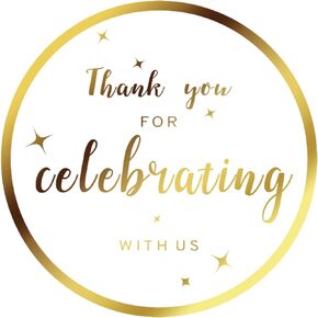 Joycraft 60pcs شكرًا لك على ملصقات الهدايا ، شكرًا لك على الاحتفال مع الملصقات الأمريكية ، 2 "شكرًا لك للاحتفال بالملصقات لأختام المغلف ، ولف الهدايا ، والحقائب ، وصالح الحفلات ، وحفل الزفاف ، ودش الطفل in Kuwait