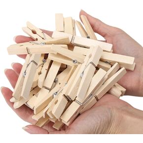 Clothes Pins Wooden,46 Pack,3.55 Inch,Natural Wood,Rust Resistant Wooden Clothespins,Heavy Duty Wooden Clothes Pins for Laundry,Clothes Pins for Craft,Wooden Clips for Pictures