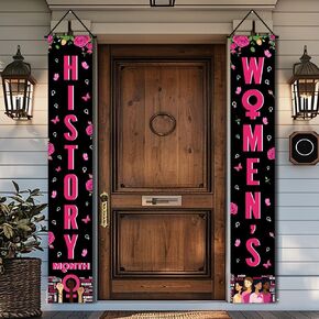 Women's History Month Decorations Women's History Month Porch Sign Banner, International Womens Day Decorations Supplies for Home