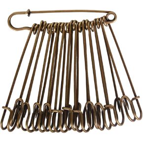 50 PCS دبابيس أمان كبيرة 4 "دبابيس أمان كبيرة كبيرة (بنية)