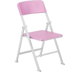 1/6 Scale Dollhouse Miniature, 8.5 x 9 x 17.5 cm, Furniture Folding Chair for Dolls Action Figure(Rose Red)
