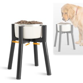 SHAINFUN Adjustable Raised Dog Bowl Stand, Elevated Food and Water Stand Fits 7-10.6" Bowls for Improved Feeding Comfort, Use to Elevate Pet Food Bowls, and Raise Water Feeders, 11-inch Tall