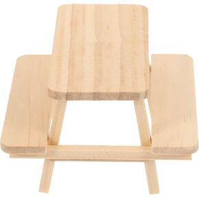 Hemoton Wooden Doll Piece Table Decor Models, Retro Decor Dollhouses Realistic Furniture Dining Table Chair Model Dollhouse Dining Table, 3.2 * 3.1 * 2.1In