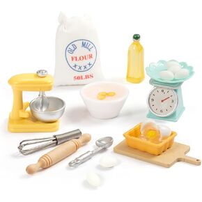 SAMCAMI Miniature Dollhouse Accessories - Dollhouse Furniture 1 12 Scale - Mini Stuff for Dollhouse Kitchen - Stand Mixer, Kitchen Scale, Flour, Rolling pin and Others