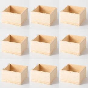 12 Pcs Unfinished Wood Box 3.7X3.7X1.9in Wood Box Rustic Wooden Boxes for Crafts Wooden Crates Square Storage Centerpiece Boxes for Table Home Drawer Decor Treasure (12)