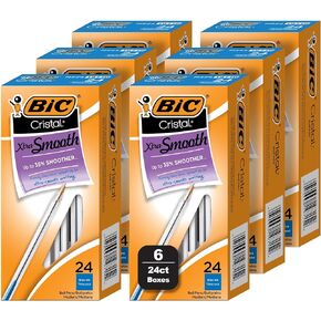 BIC Cristal Xtra Smooth Blue Points ، نقطة متوسطة (1.0 مم) ، حزمة 12 دورة ، أقلام زخرفة ناعمة وموثوقة
