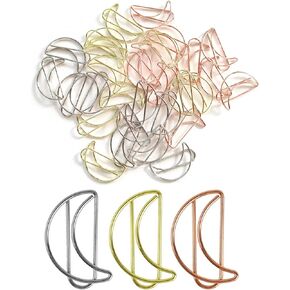 30 جهاز كمبيوتر لطيف مضحك مزخرف القمر paperclips ، ألوان معدنية مقاطع الورق ، مضحكة مرجعية مرجعية مرجعية مضحكة لطيف للمخطط للمستلزمات المكتبية الممتعة الزفاف الزفاف ، الذهب الوردي ، الفضة ، الذهب