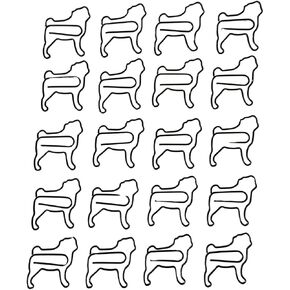 20 pcs pug pug papercips ، مقاطع الورق على شكل كلب لطيف ، عاشق pug stively paperty paperty.